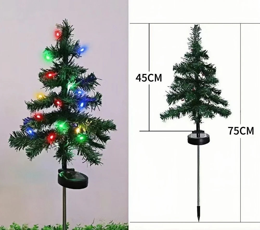 Solar Mini Christmas Tree Lights – Outdoor Yard & Pathway Decor