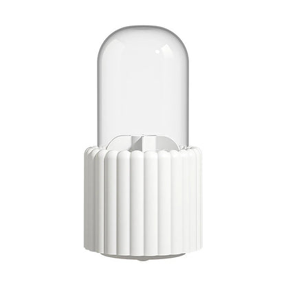 360° Rotating Makeup Brush Holder With Lid – Cosmetic Organizer