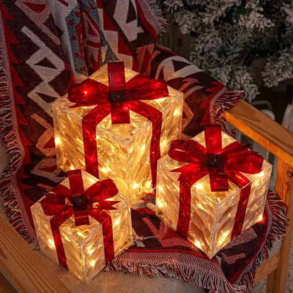 LED Christmas Gift Box Lights – 3-Piece Set