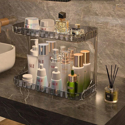 2-Tier Acrylic Bathroom Counter Organizer – Skincare & Cosmetics Rack