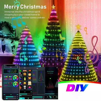 Christmas LED Tree Lights – RGB Smart String Lights with Bluetooth App & Remote