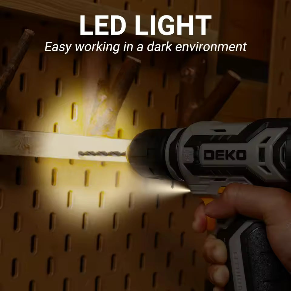 DEKO 12V Cordless Power Drill Set