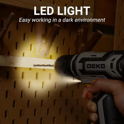 DEKO 12V Cordless Power Drill Set