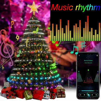 Christmas LED Tree Lights – RGB Smart String Lights with Bluetooth App & Remote