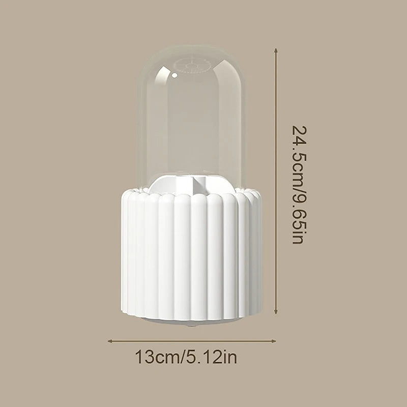 360° Rotating Makeup Brush Holder With Lid – Cosmetic Organizer