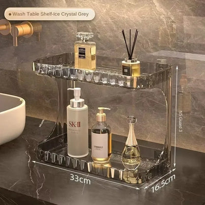 2-Tier Acrylic Bathroom Counter Organizer – Skincare & Cosmetics Rack