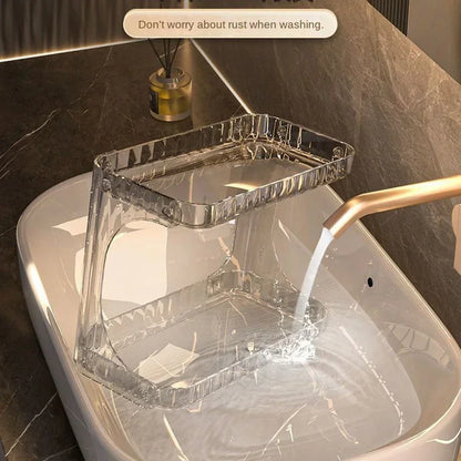 2-Tier Acrylic Bathroom Counter Organizer – Skincare & Cosmetics Rack