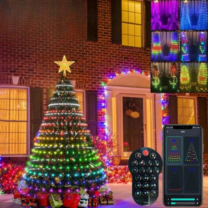 Christmas LED Tree Lights – RGB Smart String Lights with Bluetooth App & Remote